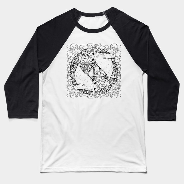 Yin and Yang Seal Baseball T-Shirt by zarya_kiqo